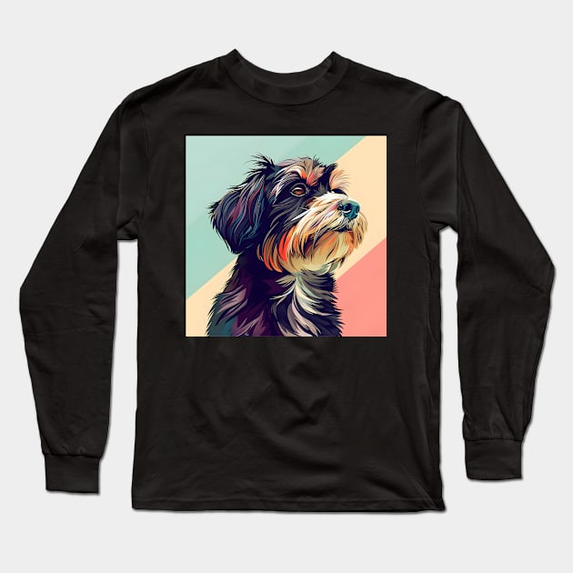 Retro Tibetan Terrier: Pastel Pup Revival Long Sleeve T-Shirt by NatashaCuteShop